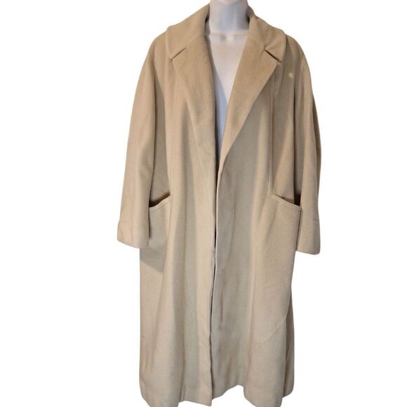 Herbert Bass 100% pure cashmere gold label vintage coat size L - Picture 1 of 8